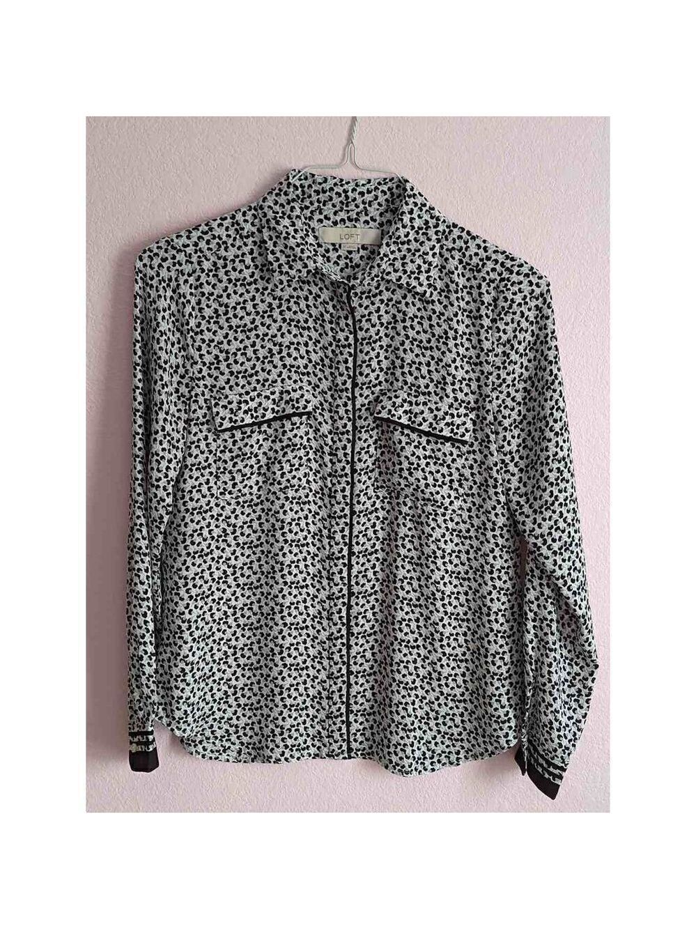 Loft XS print career blouse
